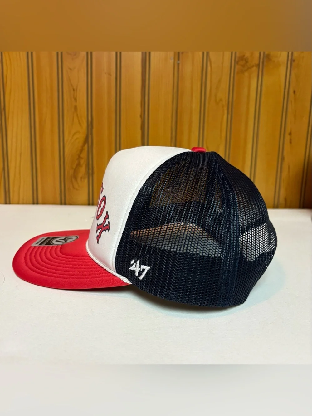 '47 Red Sox Trucker Hat - White, Red, Black